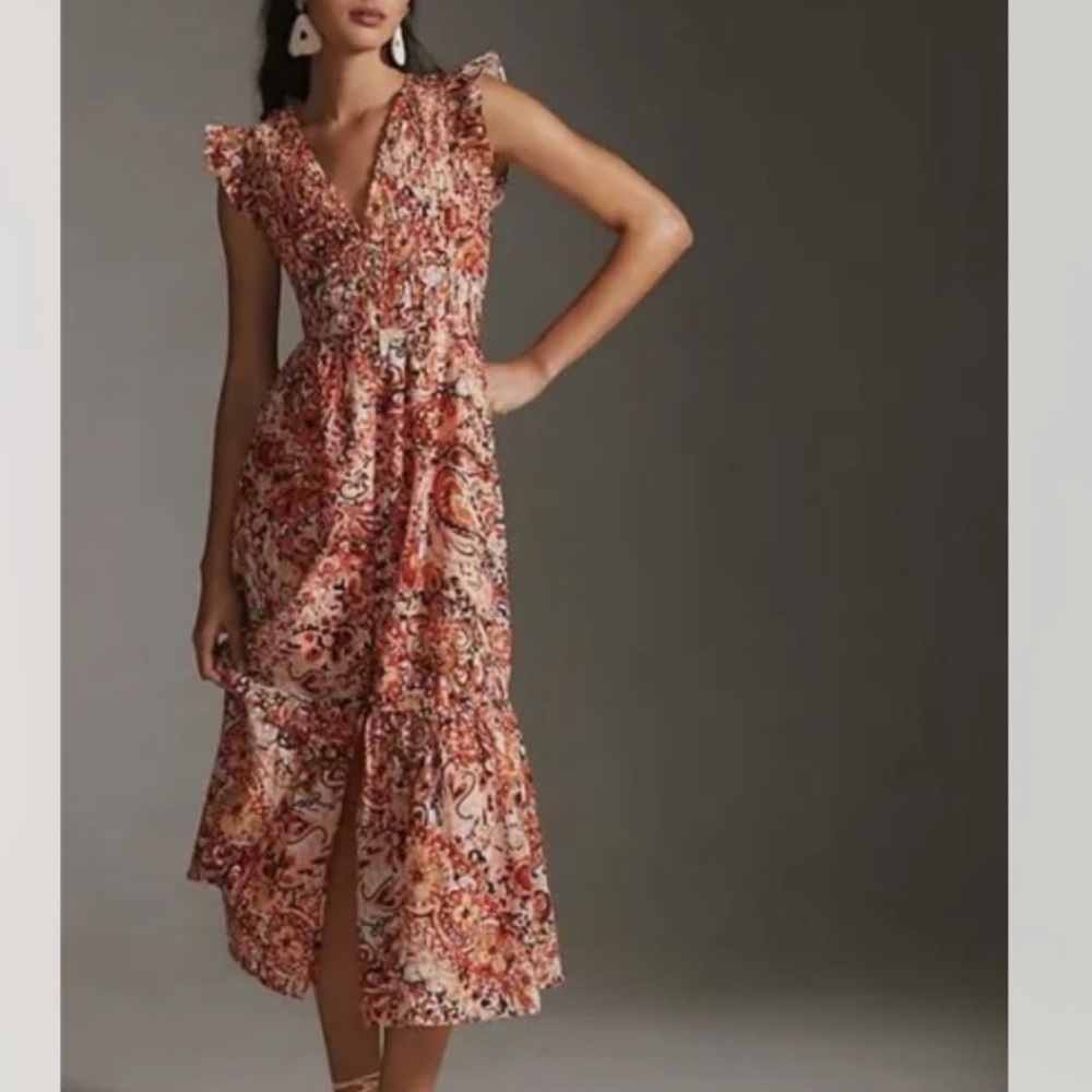 Anthropologie Peregrine Midi Dress size Small